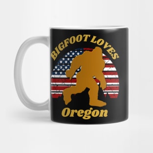 Bigfoot loves America and Oregon too Mug